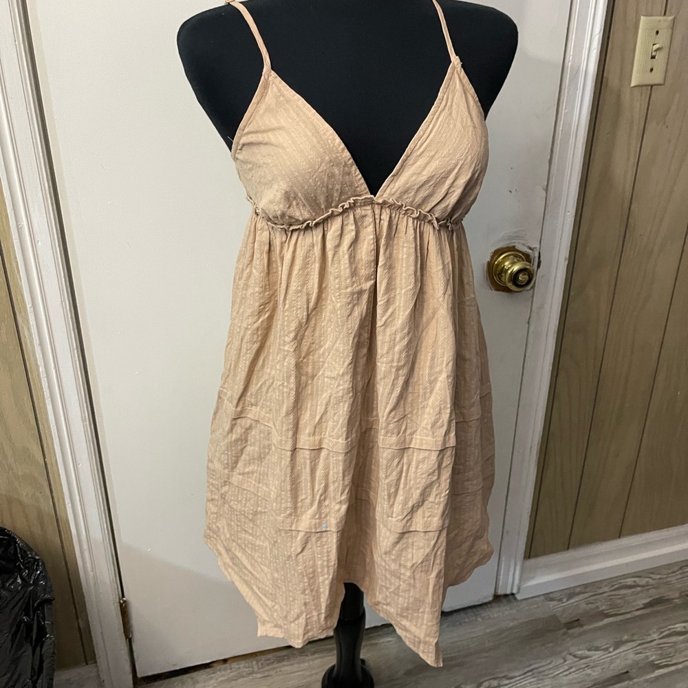 Anthropologie Cream Textured Spaghetti Strap Top